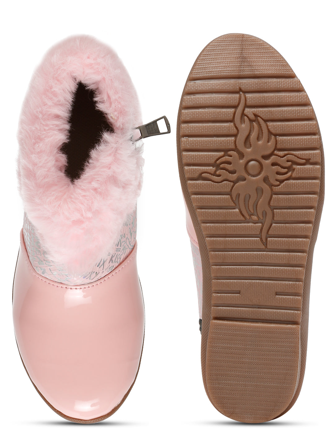 Tiny Bugs Girls Party Wear Fur Boots