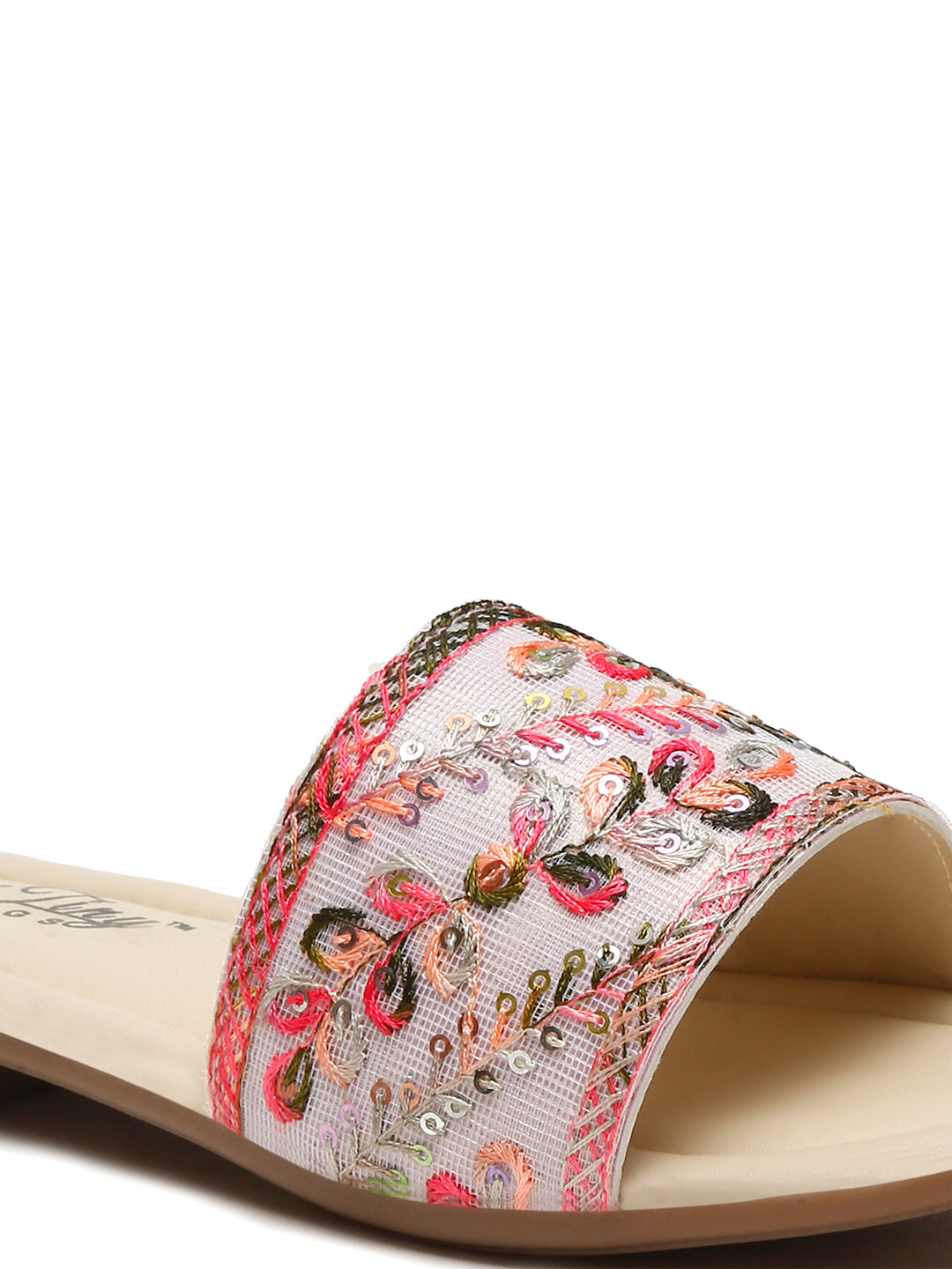 Tiny Bugs Girls Ethnic Open Toe Flats - Pink