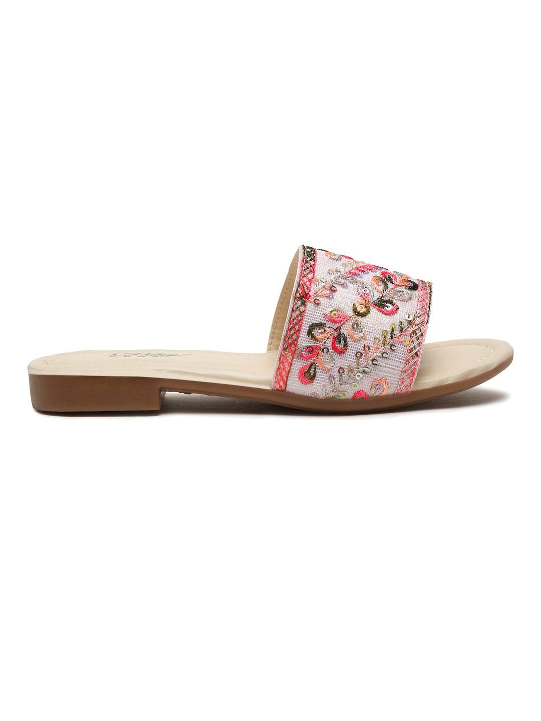 Tiny Bugs Girls Ethnic Open Toe Flats - Pink