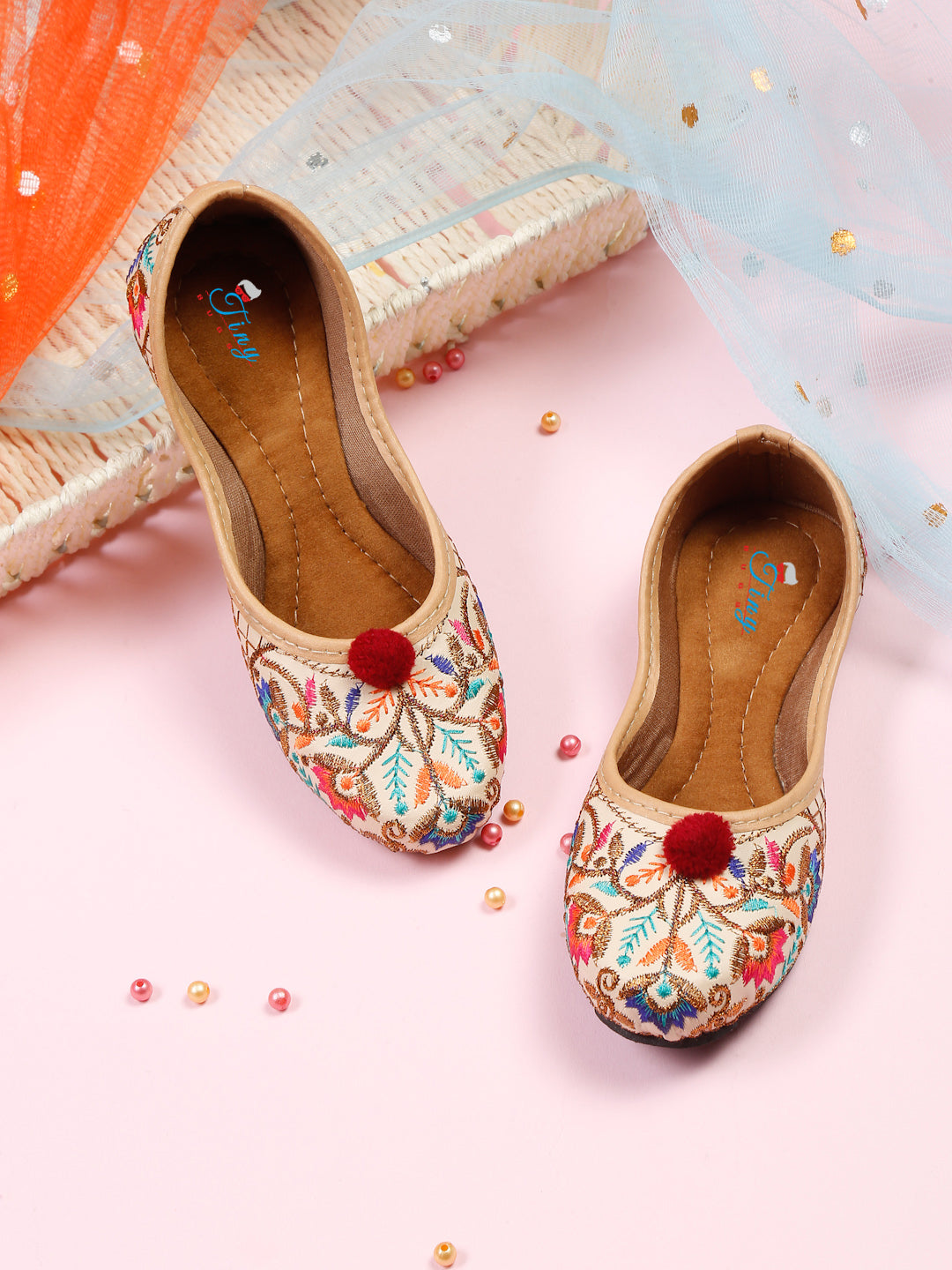 Tiny Bugs Girls Ethnic Multicolored Jutis Multi