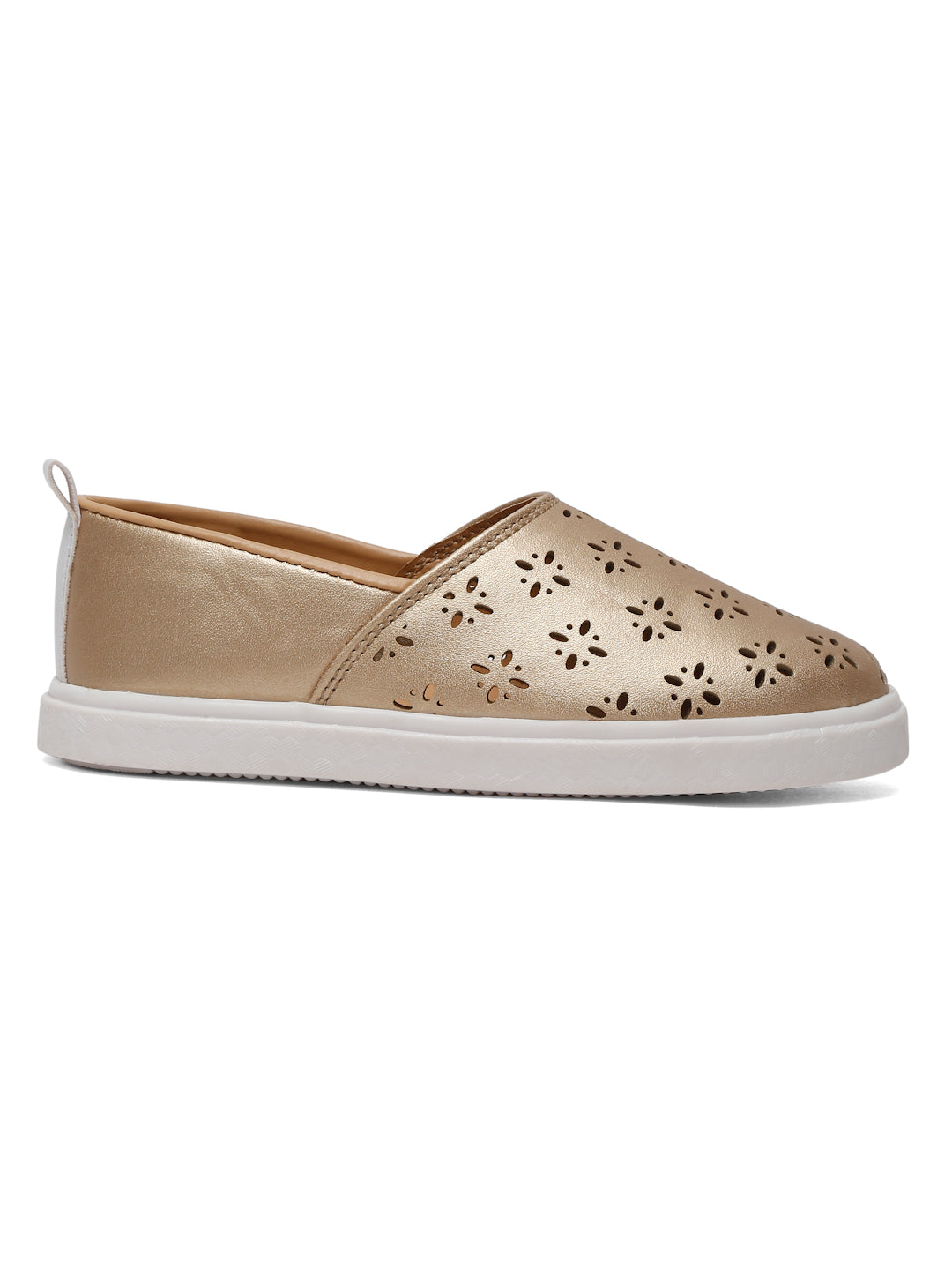 Tiny Bugs Girls Slip Ons Sneakers - Gold