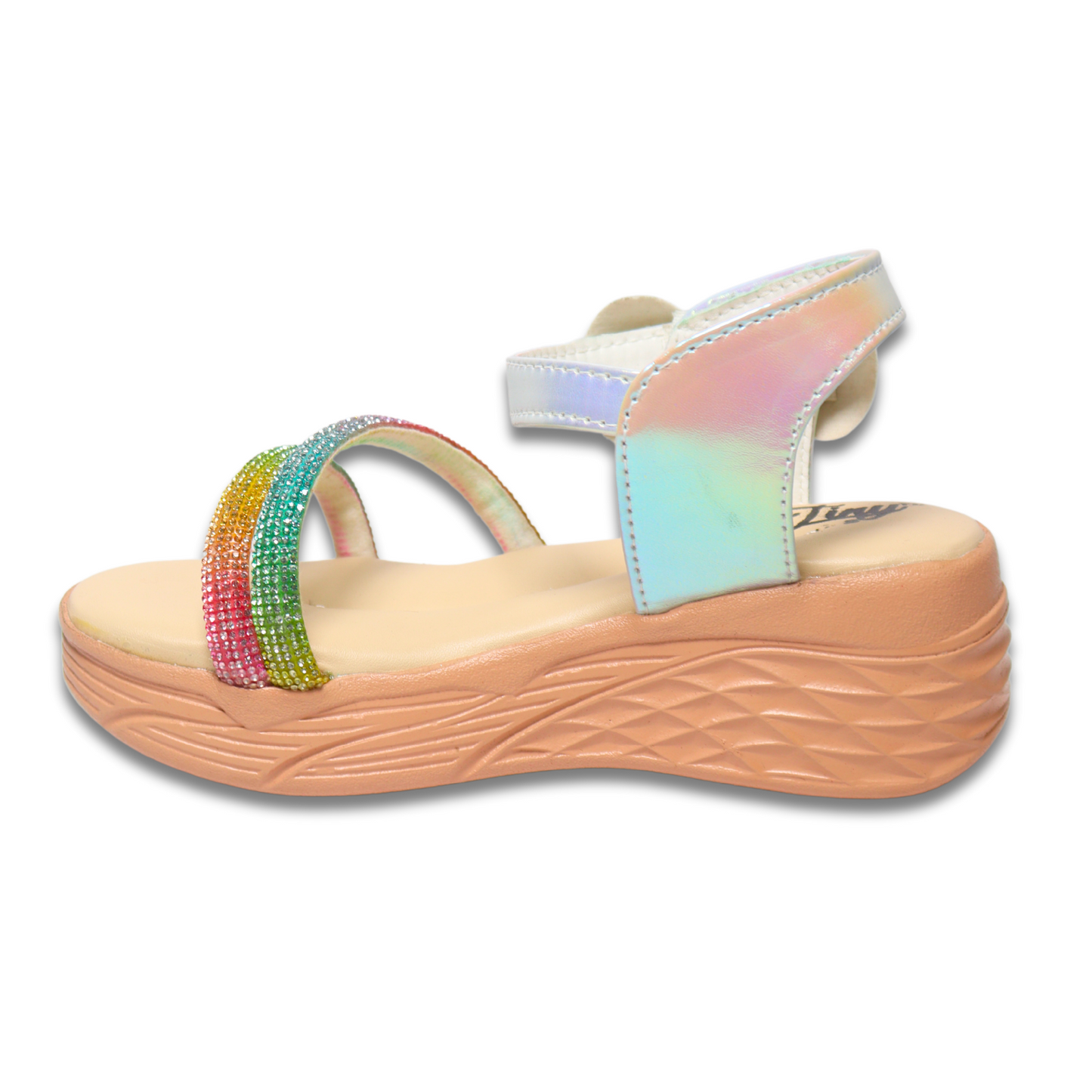 Tiny Bugs Girls Embellished Wedges Sandals - Muti