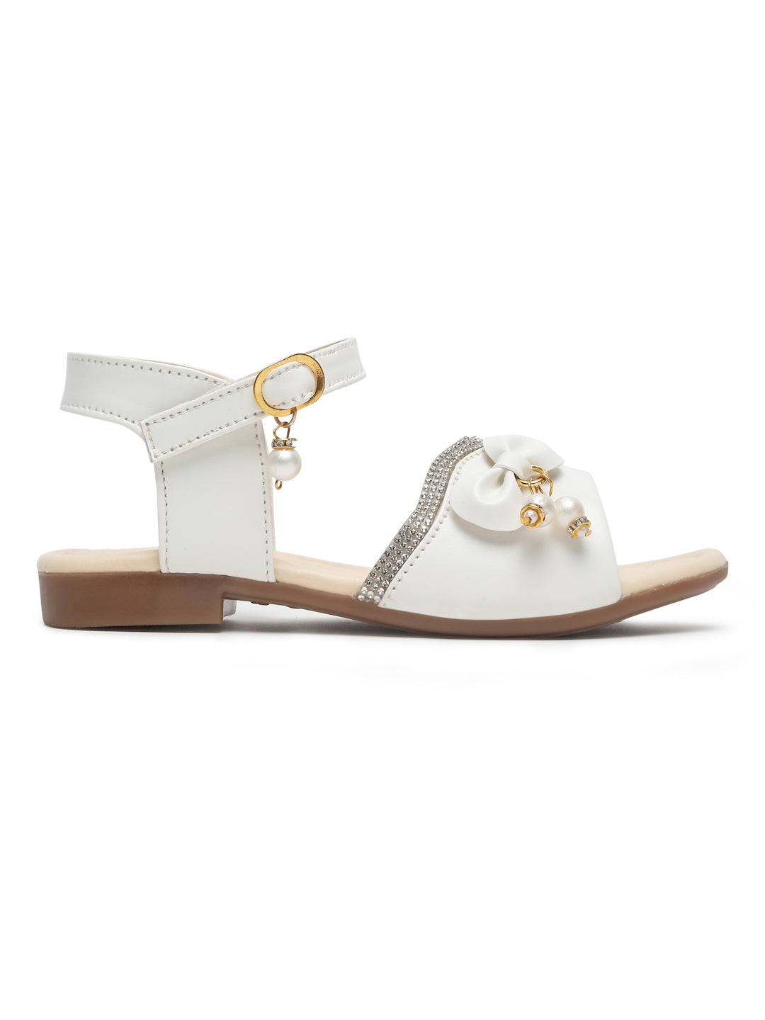 Tiny Bugs Girls Bow Embellished Sandals