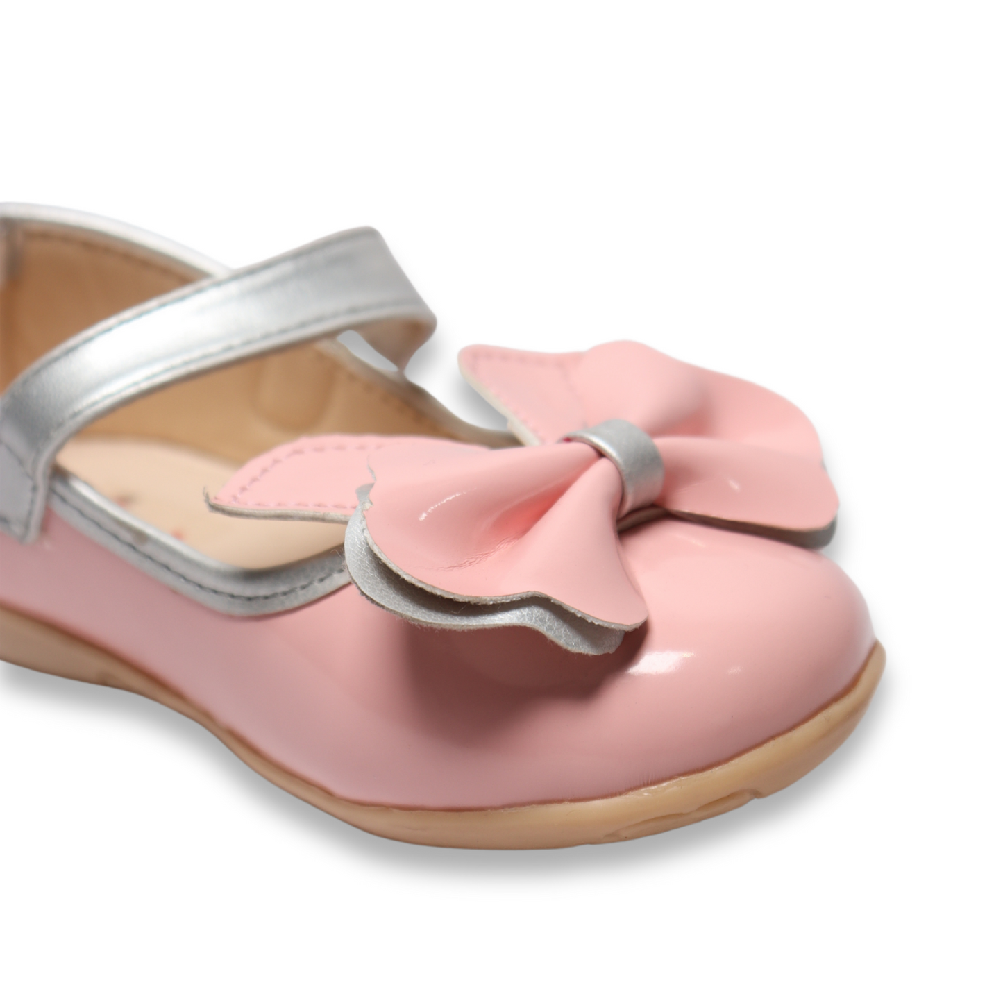 Tiny Bugs Girls Bow Embellished Ballerinas - Pink