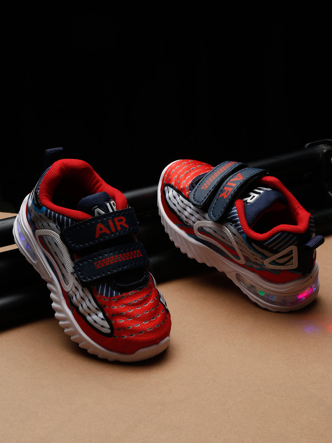 Tiny Bugs Boys Party Wear Led Shoes - Red