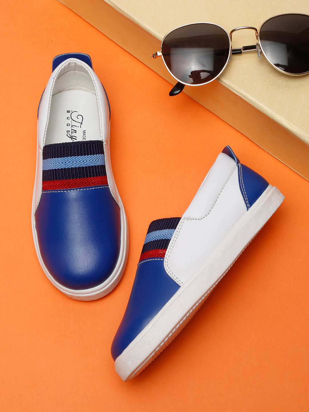 Tiny Bugs Unisex Slip Ons Loafers - Blue