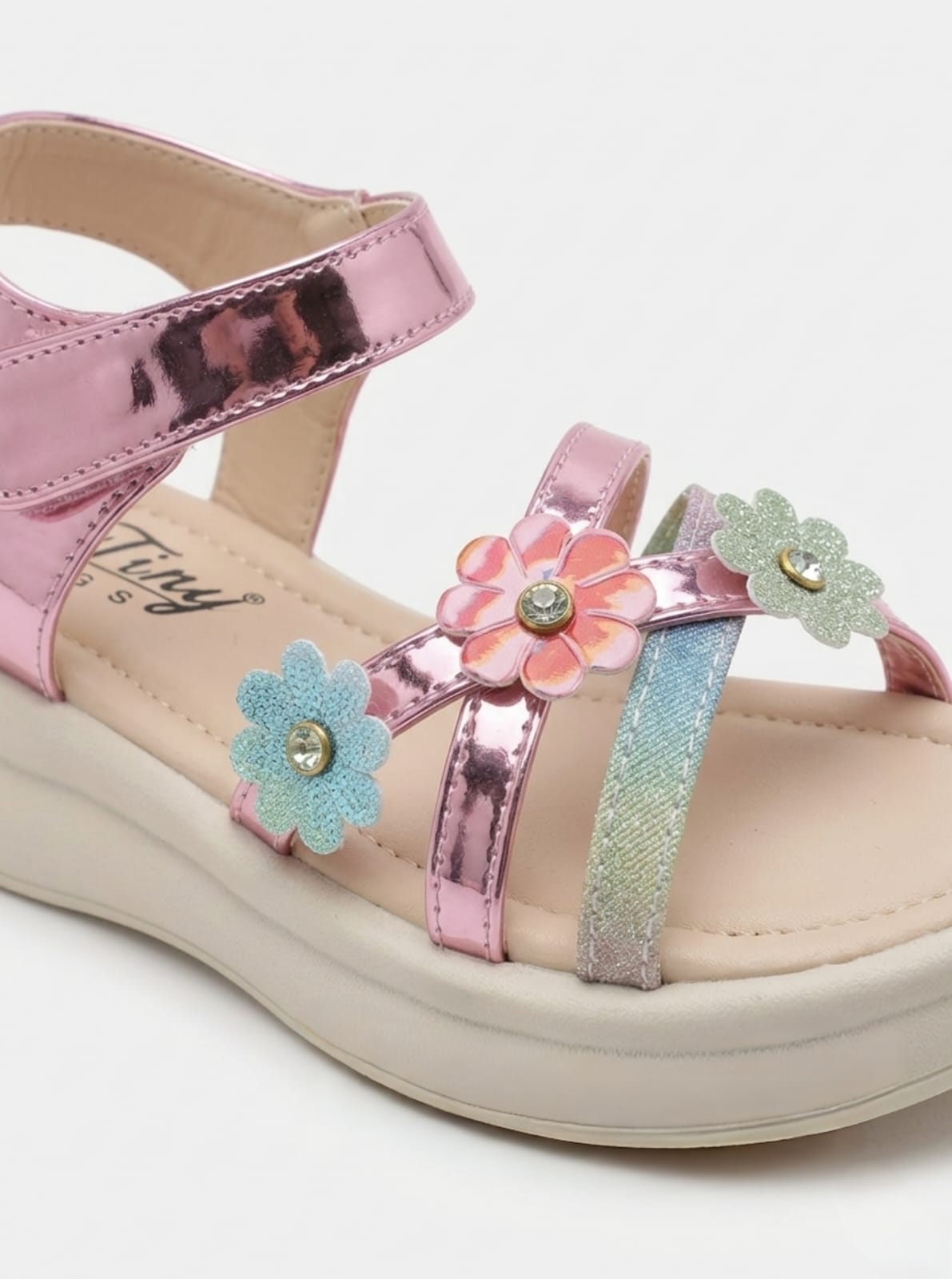 Ting Bugs Girls Flowral Embellished Sandal - Multi