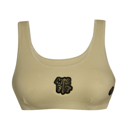 Tiny Bugs Beige Printed Non - Wired Non Padded Beginner  Sprots Bra