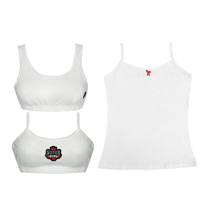 Tiny Bugs Assorted Bra and White Camisole