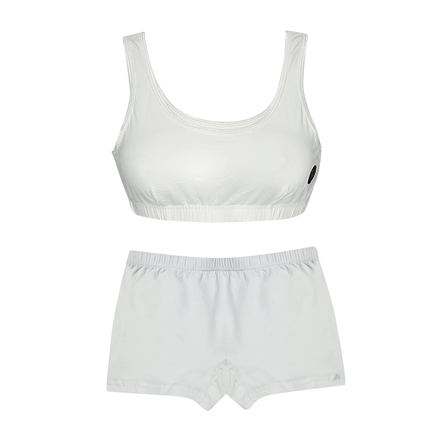 Tiny Bugs White  Solid Bra and Shorty