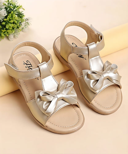 Tiny Bugs Girls Bow Embellished Sandals - Gold