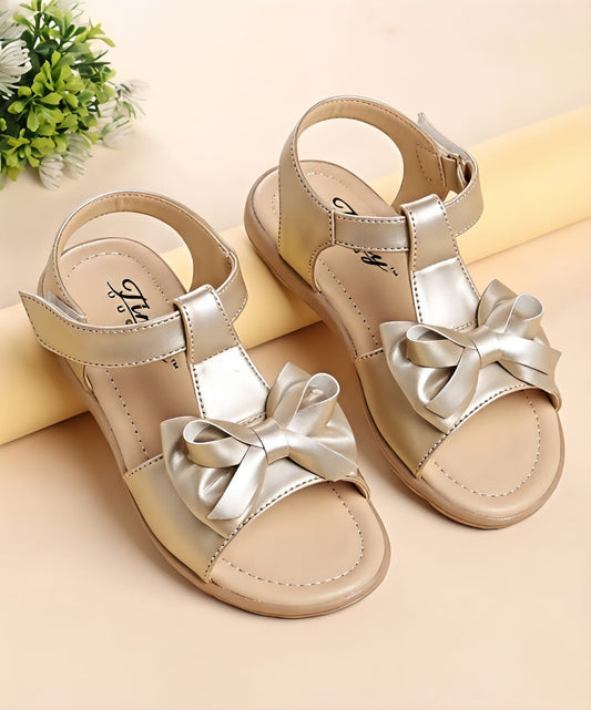 Tiny Bugs Girls Bow Embellished Sandals - Gold