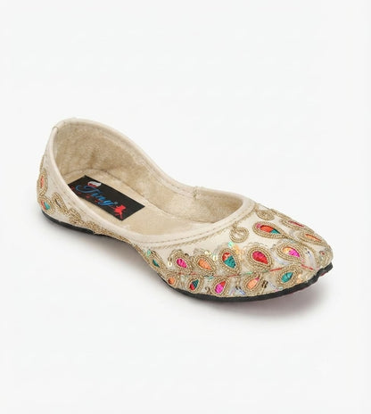 Tiny Bugs Girls Ethnic Embroidery Jutis -Multi