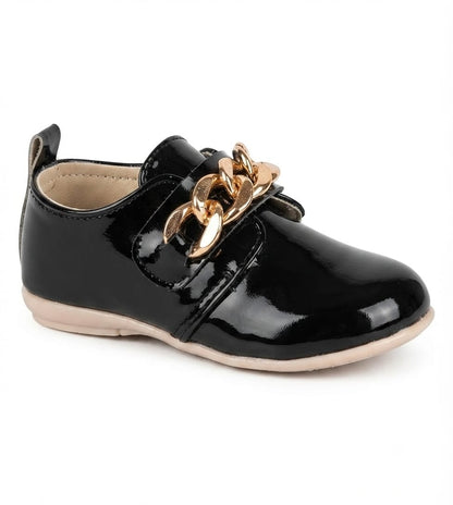 Tiny Bugs Girls Chain Embellished Ballerinas - Black
