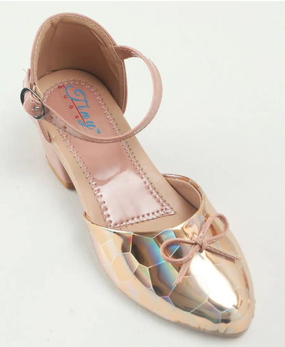 Tiny Bugs Girls Party Wear Ballerinas Heels - Peach