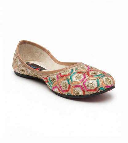 Tiny Bugs Girls Ethnic Embroidery Jutis -Multi