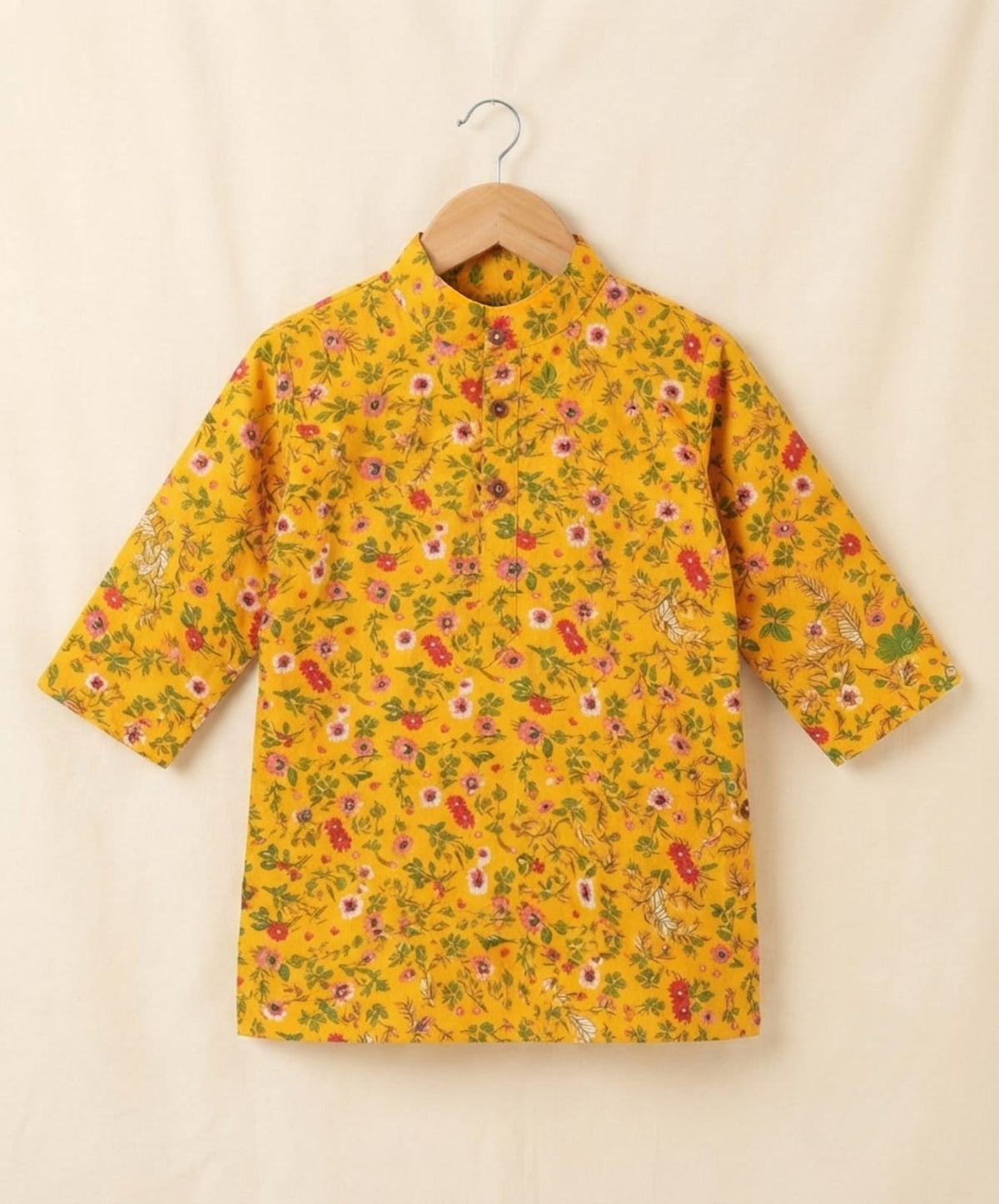 Tiny Bugs Boys Printed Kurta Pajama - Yellow