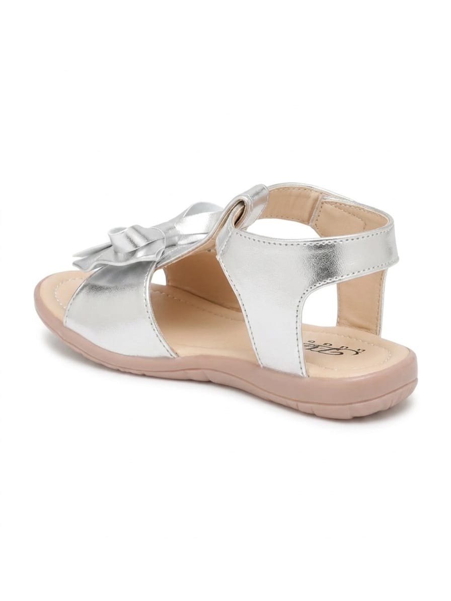 Tiny Bugs Girls Bow Embellished Sandals - Silver