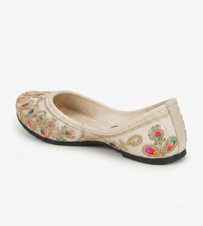 Tiny Bugs Girls Ethnic Embroidery Jutis -Multi