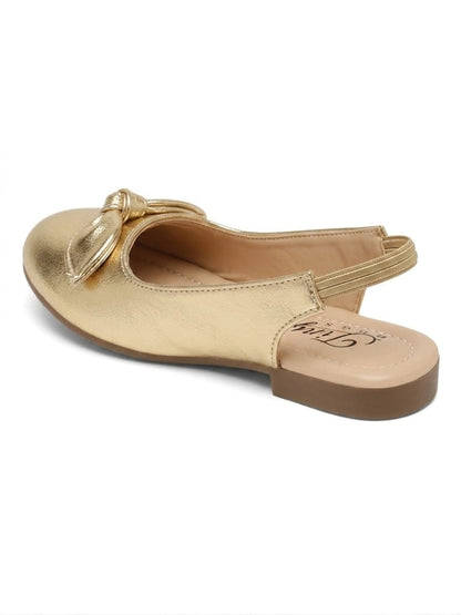 Tiny Bugs Girls Back Open Embellished Ballerinas - Silver