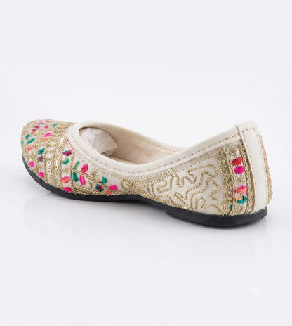 Tiny Bugs Girls Ethnic Embroidery Jutis -Multi