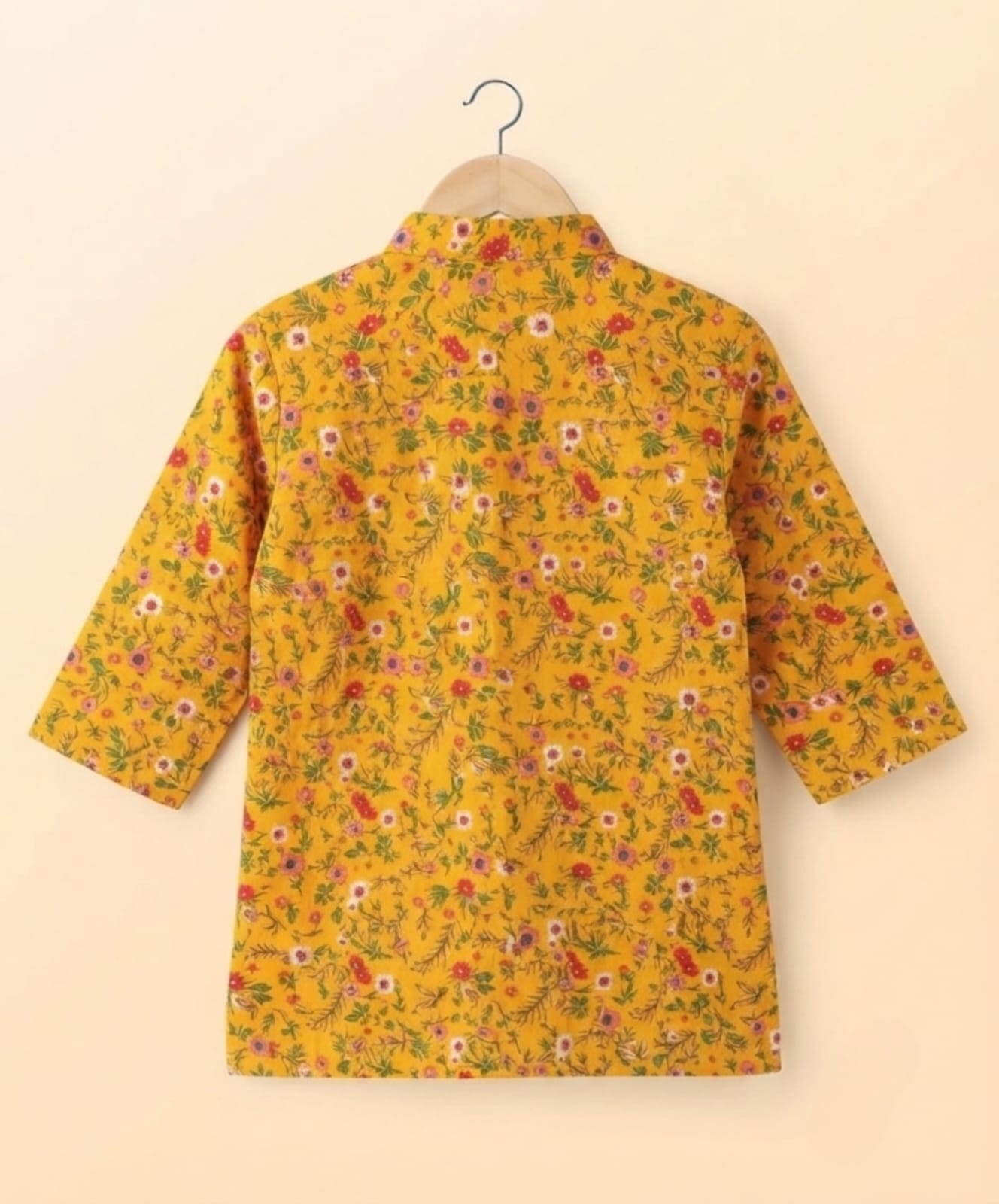 Tiny Bugs Boys Printed Kurta Dhoti - Yellow
