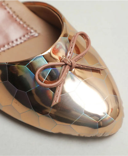 Tiny Bugs Girls Party Wear Ballerinas Heels - Peach