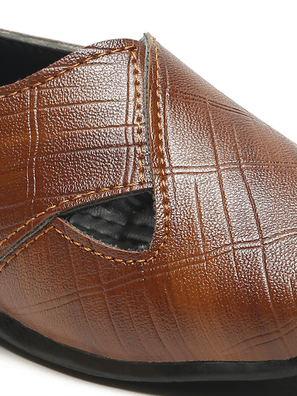 Tiny Bugs Boys Party Wear Roman Sandals - Tan