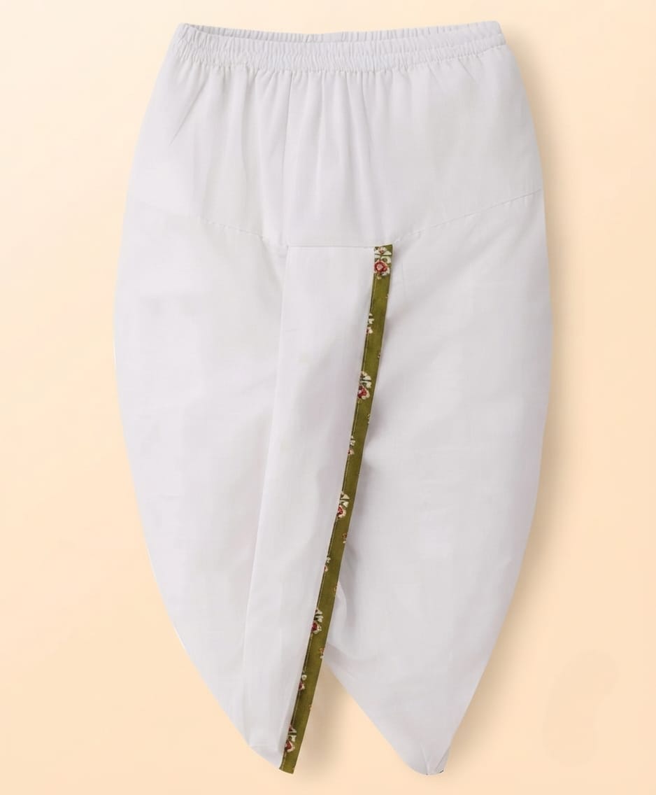 Tiny Bugs Boys Printed Kurta Dhoti - Olive Green