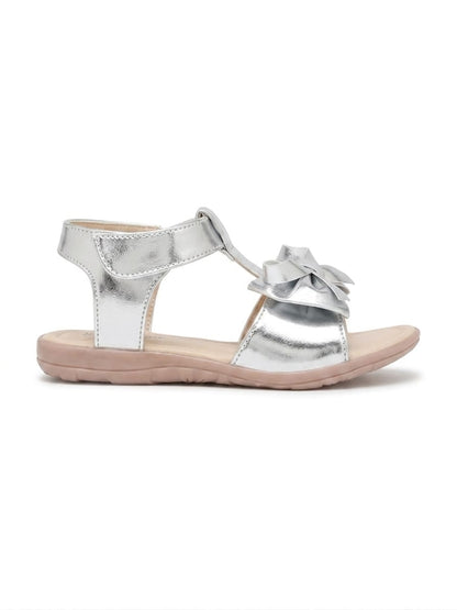 Tiny Bugs Girls Bow Embellished Sandals - Silver