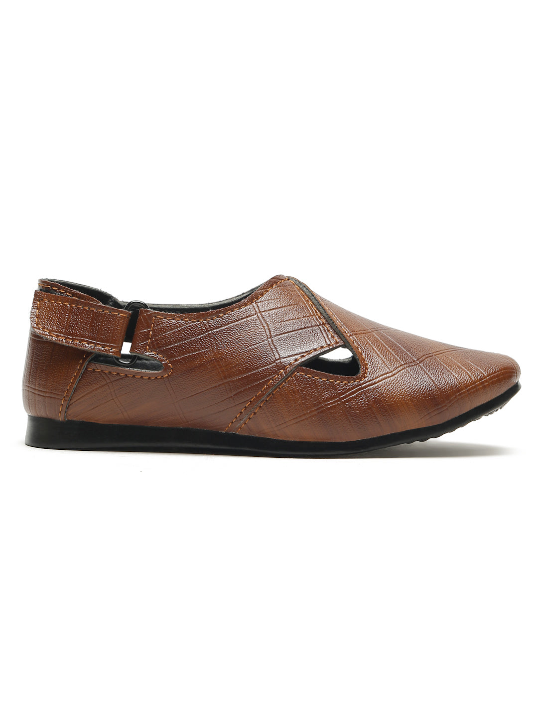Tiny Bugs Boys Party Wear Roman Sandals - Tan