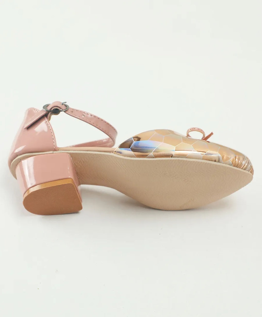 Tiny Bugs Girls Party Wear Ballerinas Heels - Peach