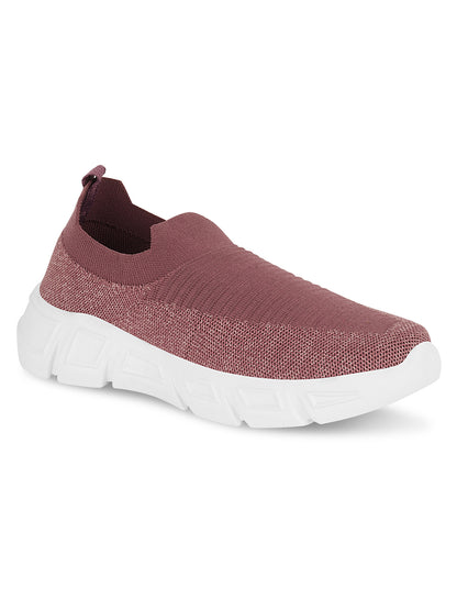 Tiny Bugs Women Woven Design Slip Ons Sneakers - Purple