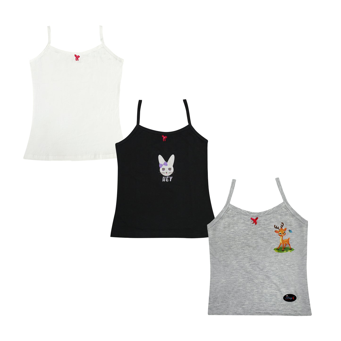 Tiny Bugs Grey Printed Assorted Cotton Camisole