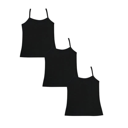 Tiny Bugs Black Solid Cotton Camisole