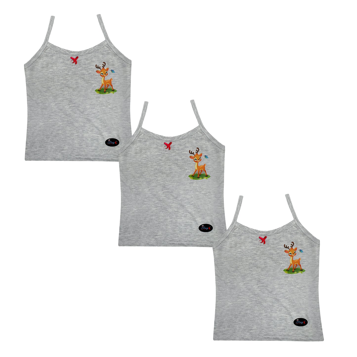Tiny Bugs Grey Printed Cotton Camisole