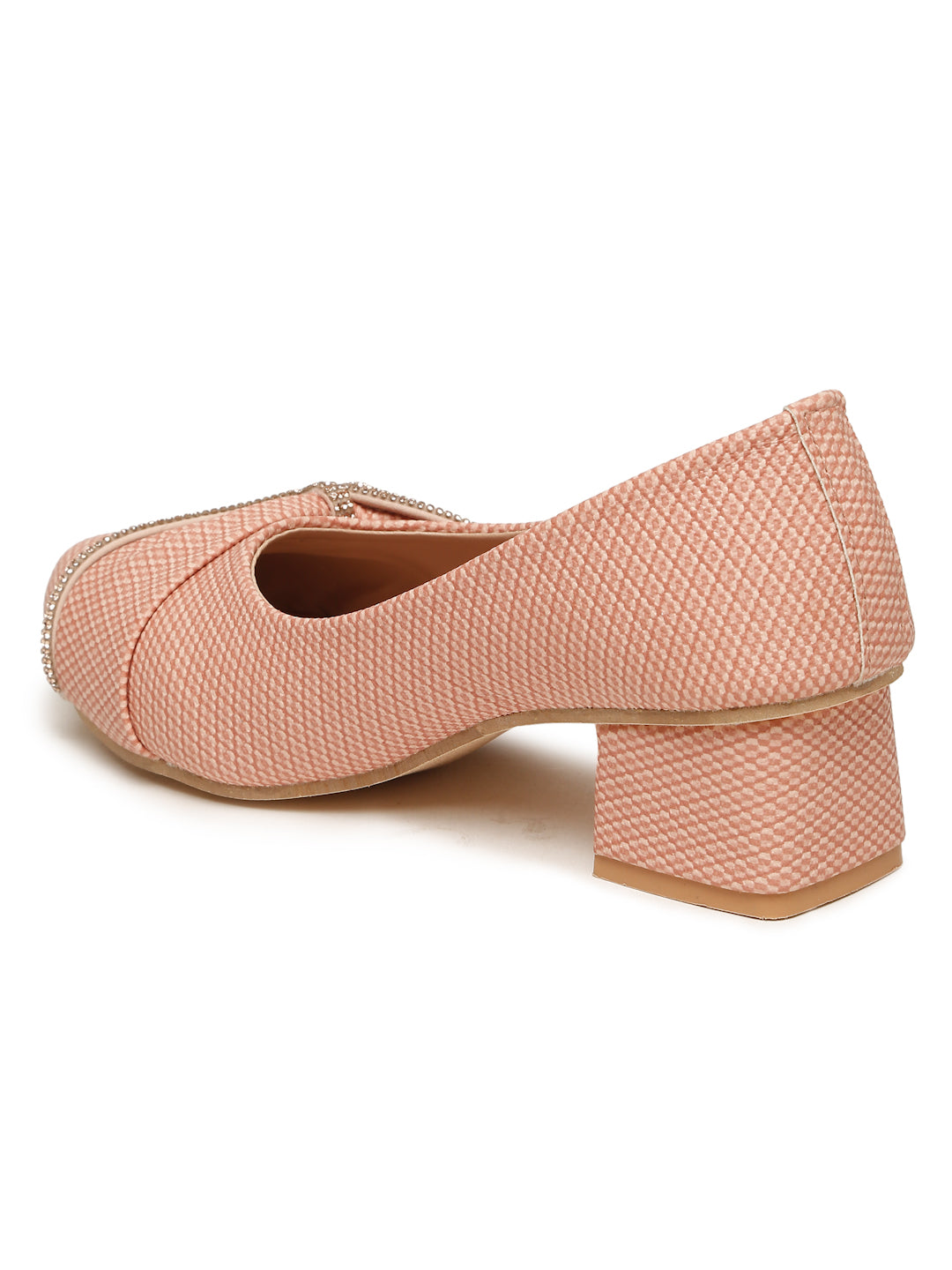 Tiny Bugs Girls Party Wear Embellished Ballerinas - Peach