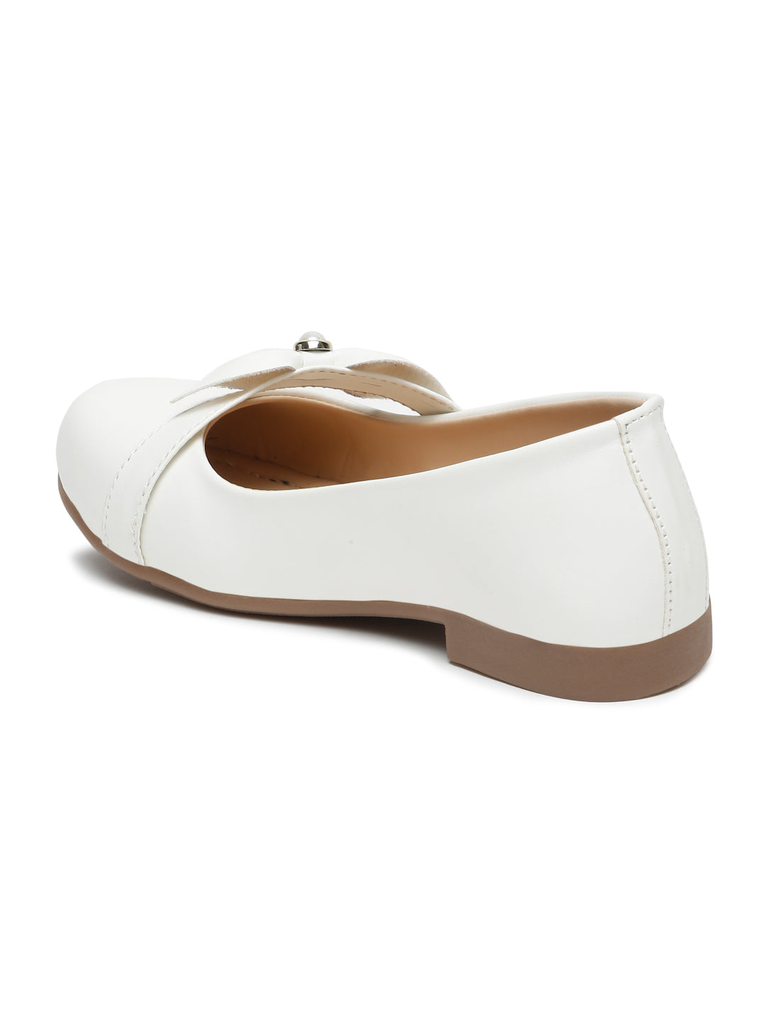 Tiny Bugs Party wear Embellished Ballerinas - White