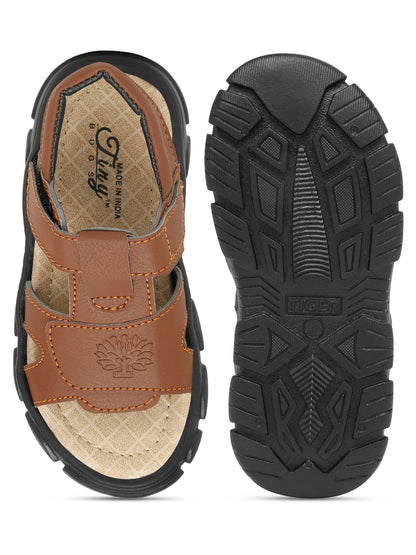Tiny Bugs Boys Casual Velcro Sandals - Tan