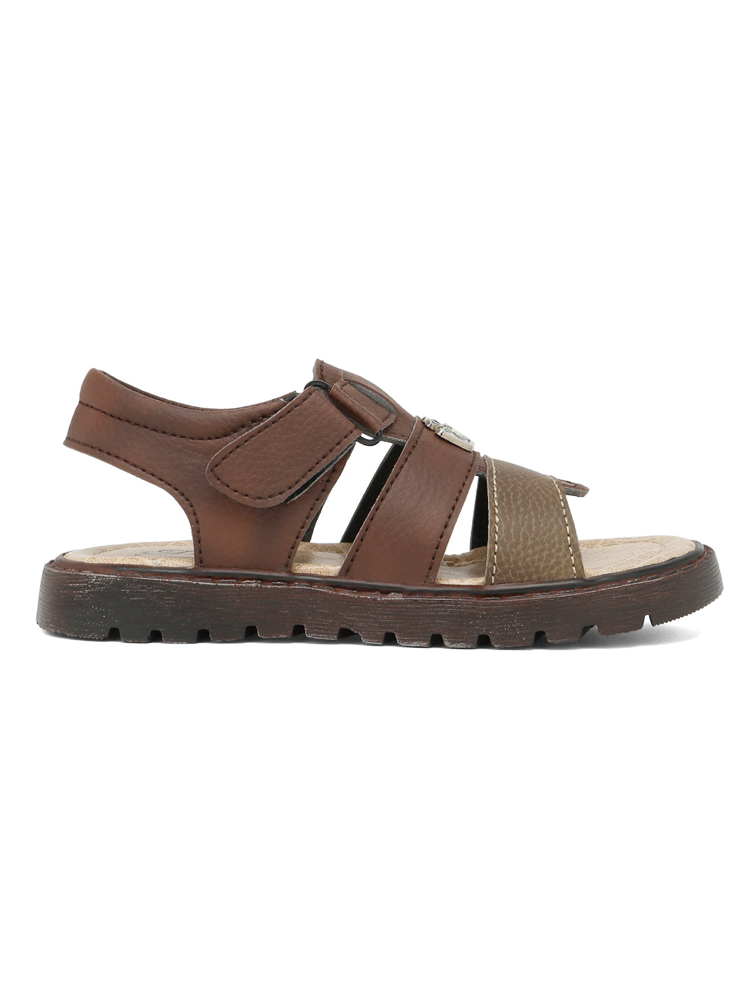 Tiny Bugs Boys Casual Velcro Sandals - Brown