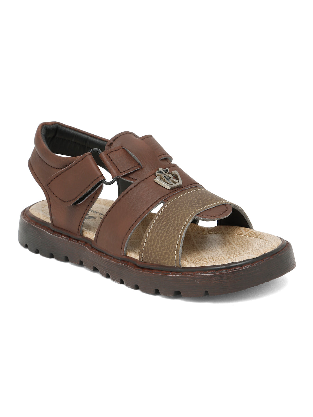 Tiny Bugs Boys Casual Velcro Sandals - Brown