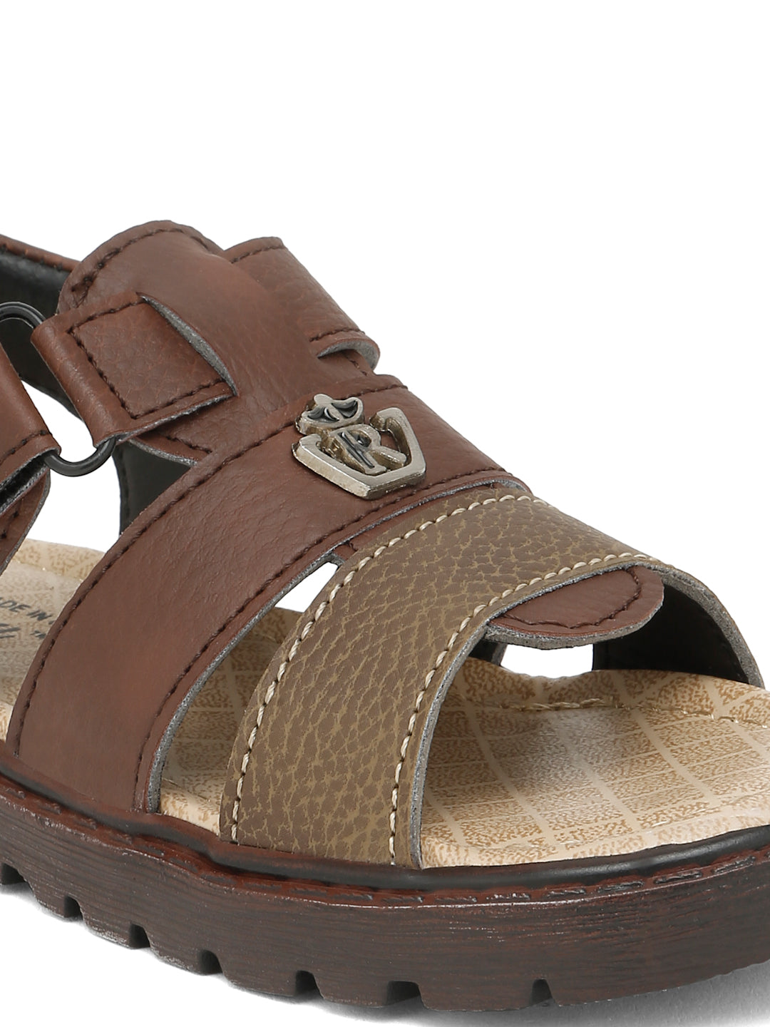 Tiny Bugs Boys Casual Velcro Sandals - Brown