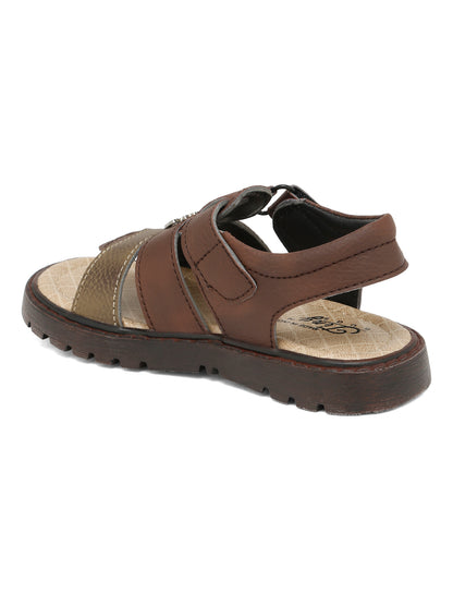 Tiny Bugs Boys Casual Velcro Sandals - Brown