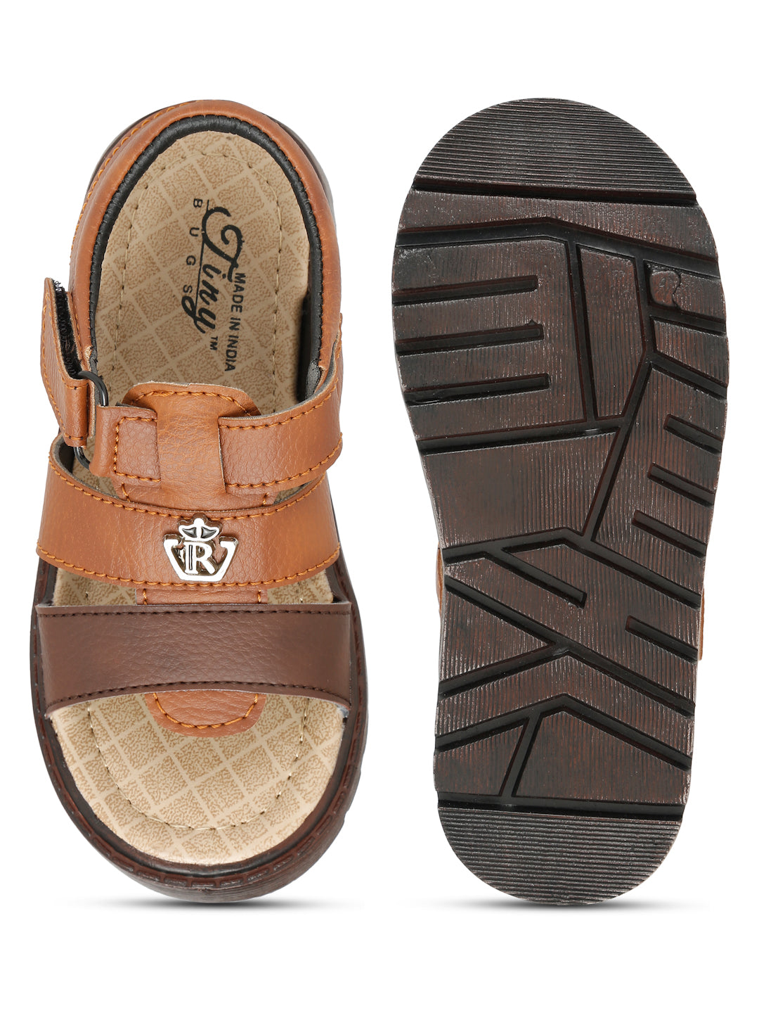Tiny Bugs Boys Casual Velcro Sandals - Tan