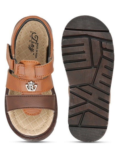 Tiny Bugs Boys Casual Velcro Sandals - Tan