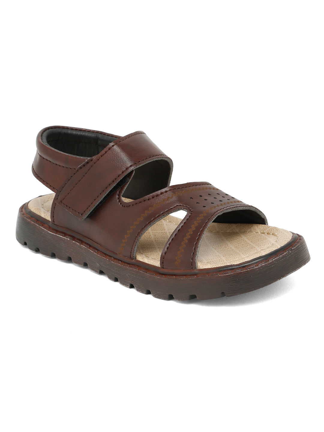 Tiny Bugs Boys Casual Velcro Sandals - Brown