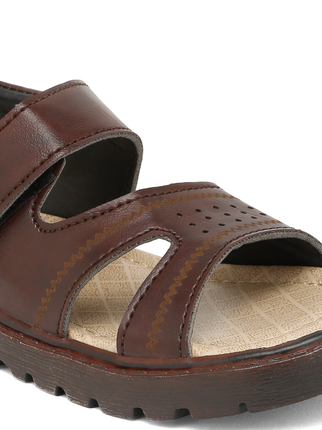 Tiny Bugs Boys Casual Velcro Sandals - Brown