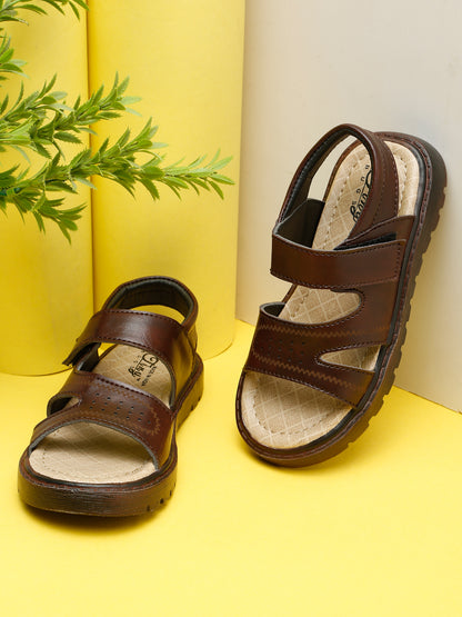 Tiny Bugs Boys Casual Velcro Sandals - Brown