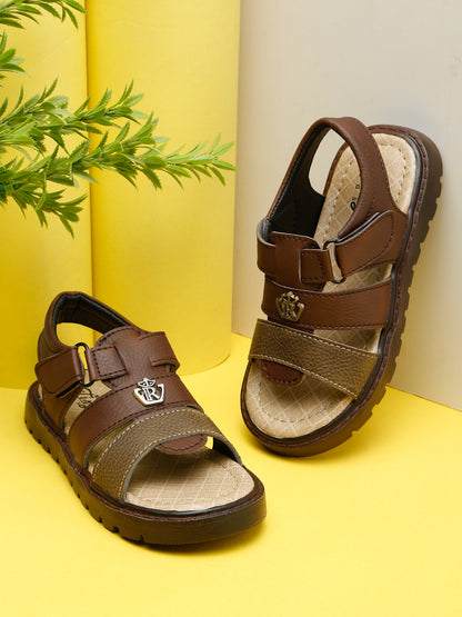 Tiny Bugs Boys Casual Velcro Sandals - Brown