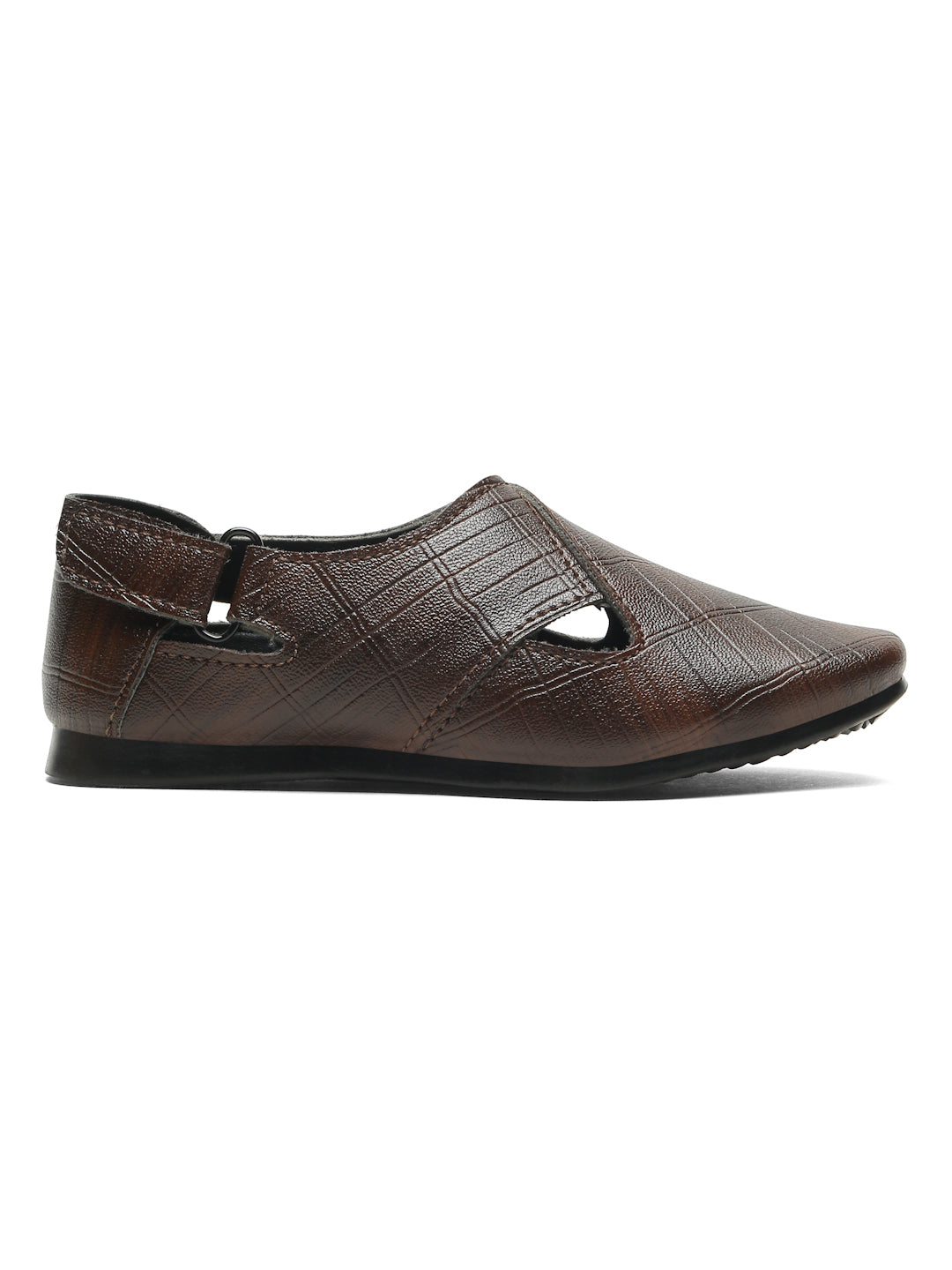 Tiny Bugs Boys Party Wear Roman Sandals - Brown